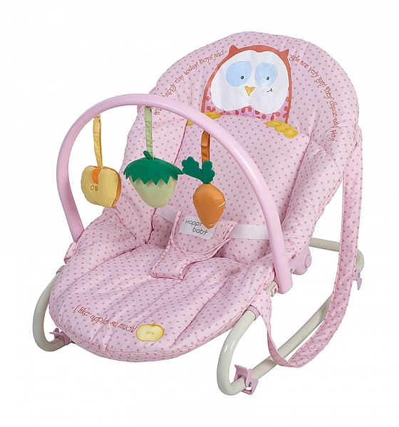 Кресло-шезлонг Happy Baby Woody, розового цвета