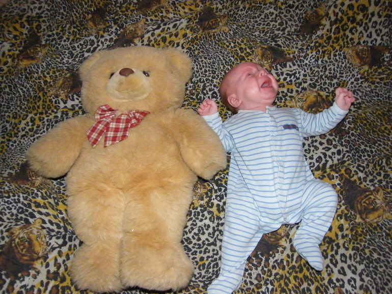 А мишка то уменьшается)))