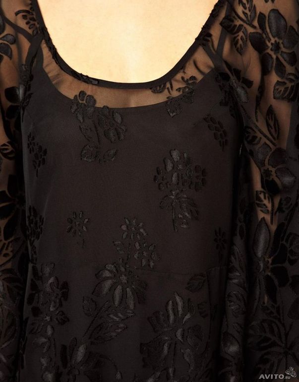 Платье-кимоно с выжженным рисунком asos М - 1500