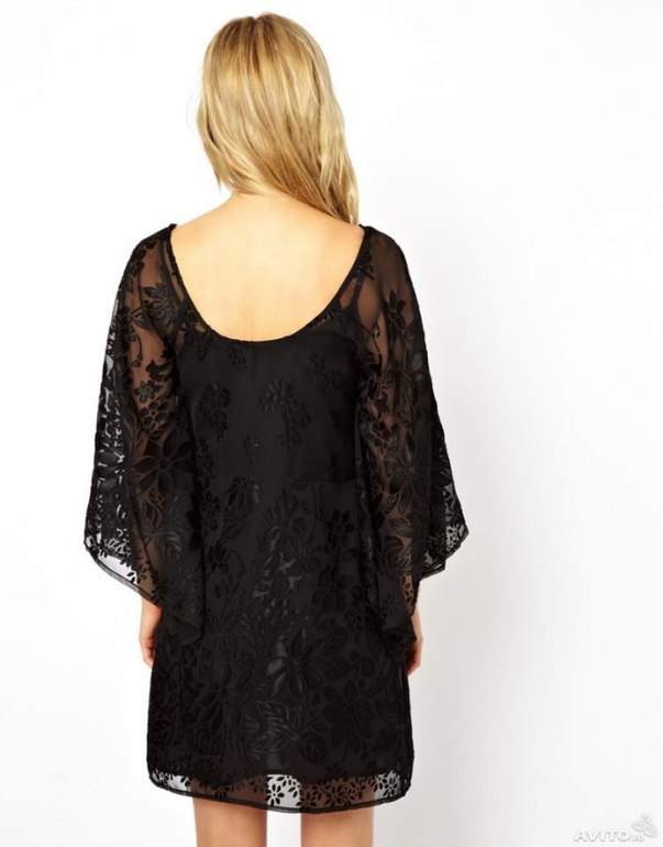 Платье-кимоно с выжженным рисунком asos М - 1500