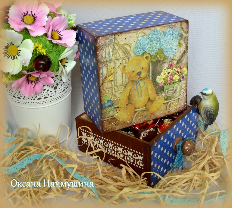 Короб - Шкатулка  "Мишка"