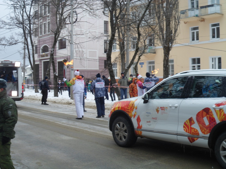 Встречаем Олимпийский огонь в Ставрополе (24.01.14)