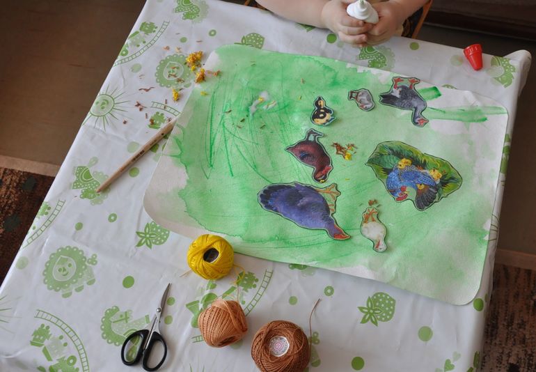 Птичий двор. Живопись+аппликация