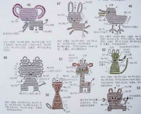 Миниатюрные фигурки из бисера