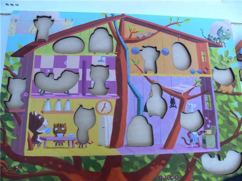 Про пазл-загадку "Кошкин дом" от Djeco:)