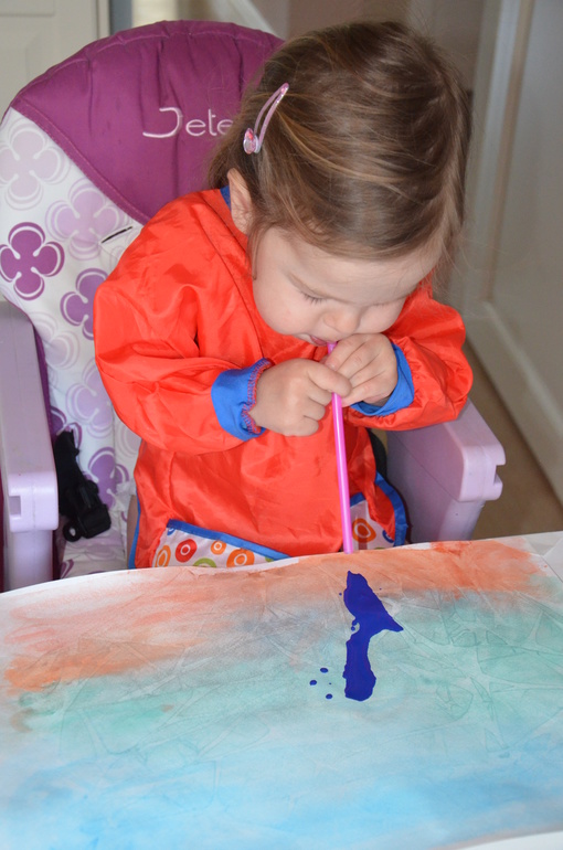 Художка. Занятие №8. Акварель, пленка, гуашь и трубочка.