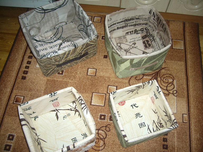 Короба  для хранения рукодельных принадлежностей.