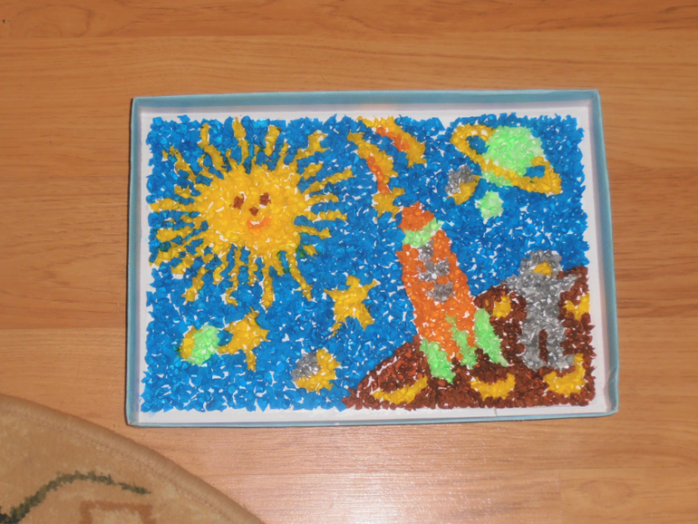 Аппликация в технике торцевание.