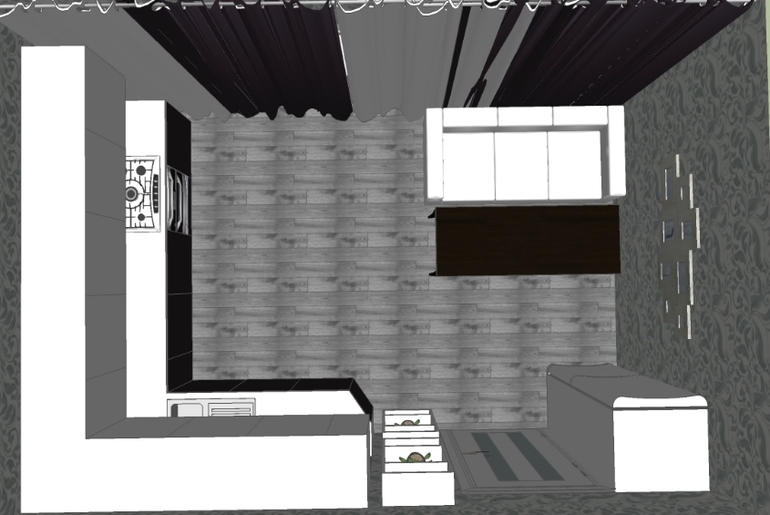 Сливово-серая кухня