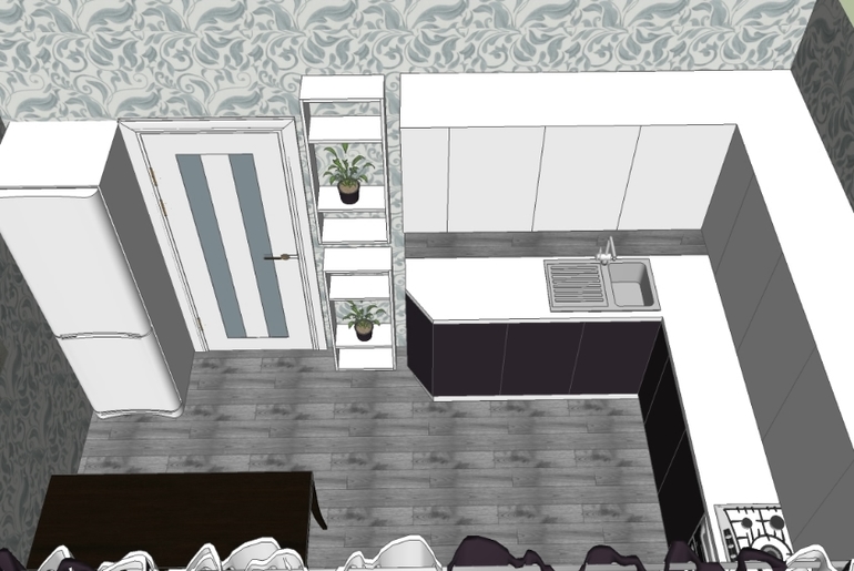 Сливово-серая кухня