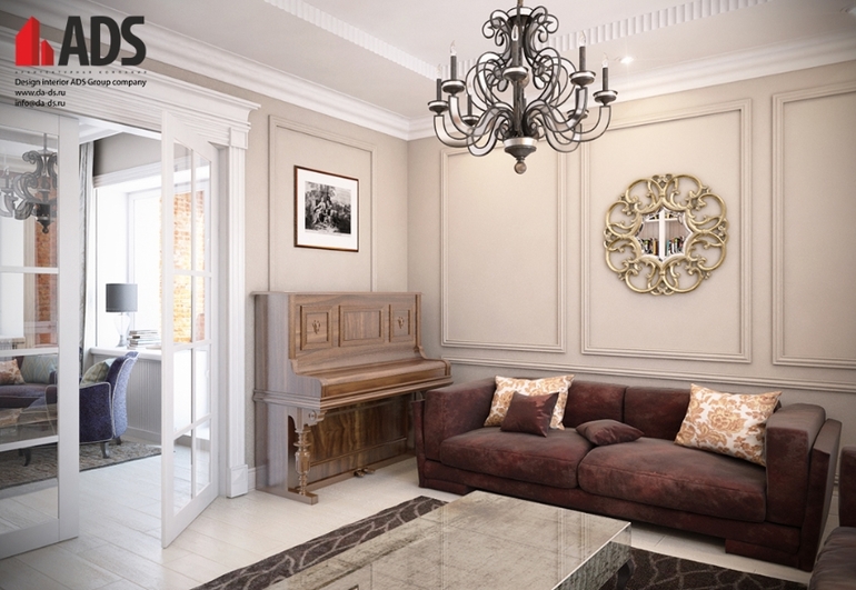 Дизайн интерьера холла и гостиной