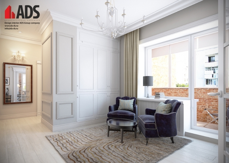 Дизайн интерьера холла и гостиной