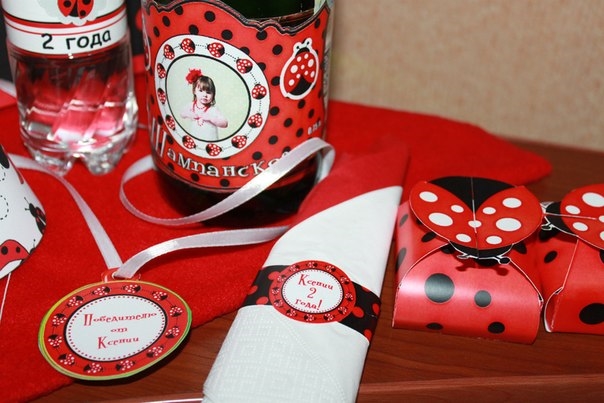 Оформление празника в стиле "божья коровка".