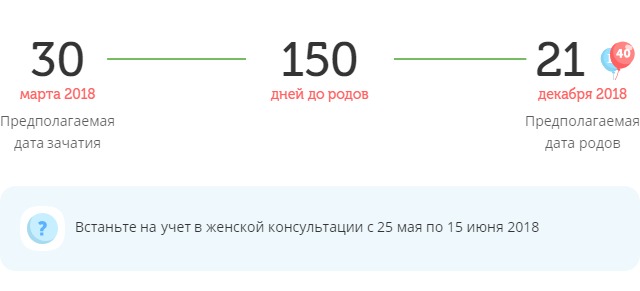 Калькулятор даты родов