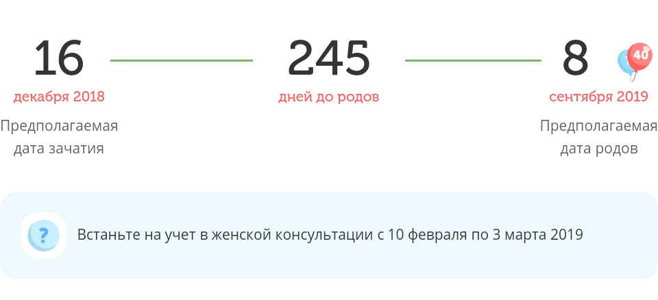 Калькулятор даты родов
