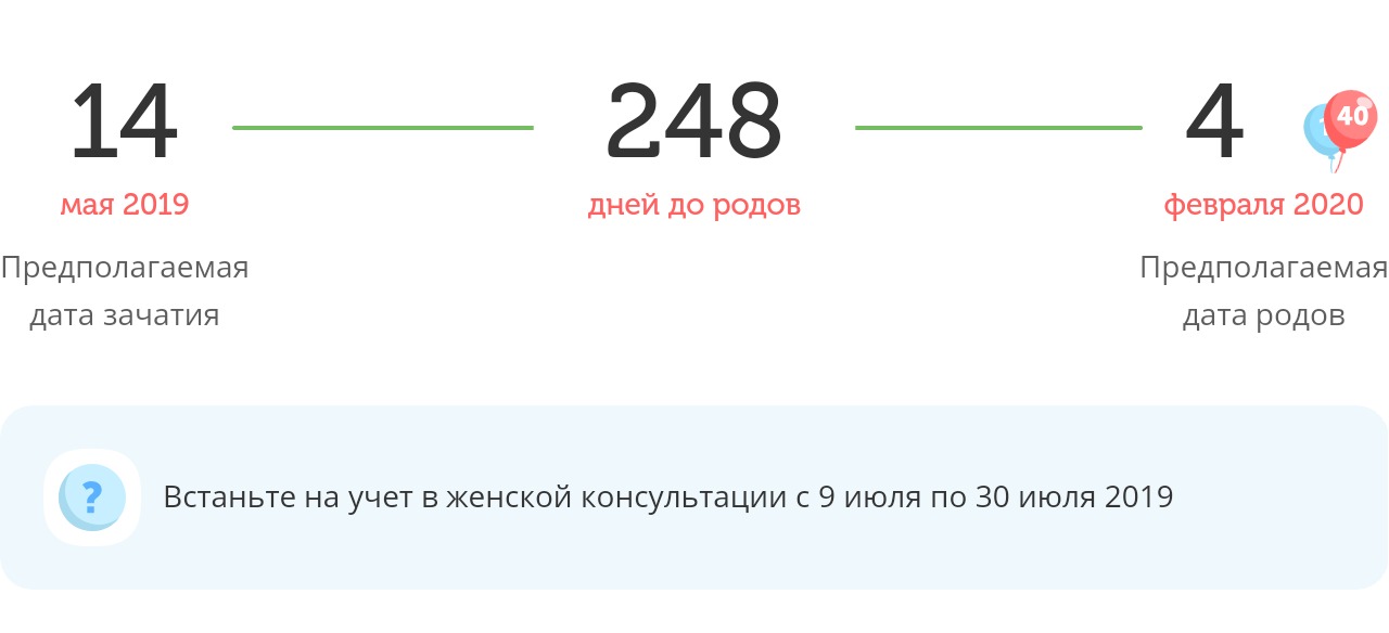 Калькулятор даты родов