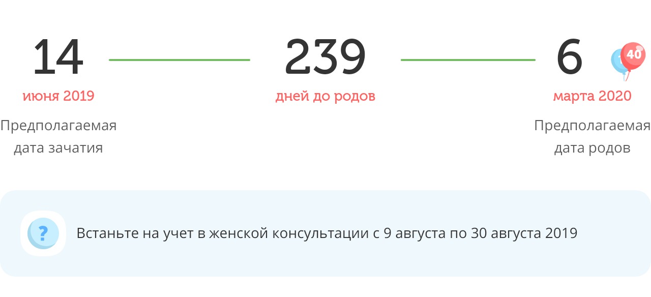 Калькулятор даты родов