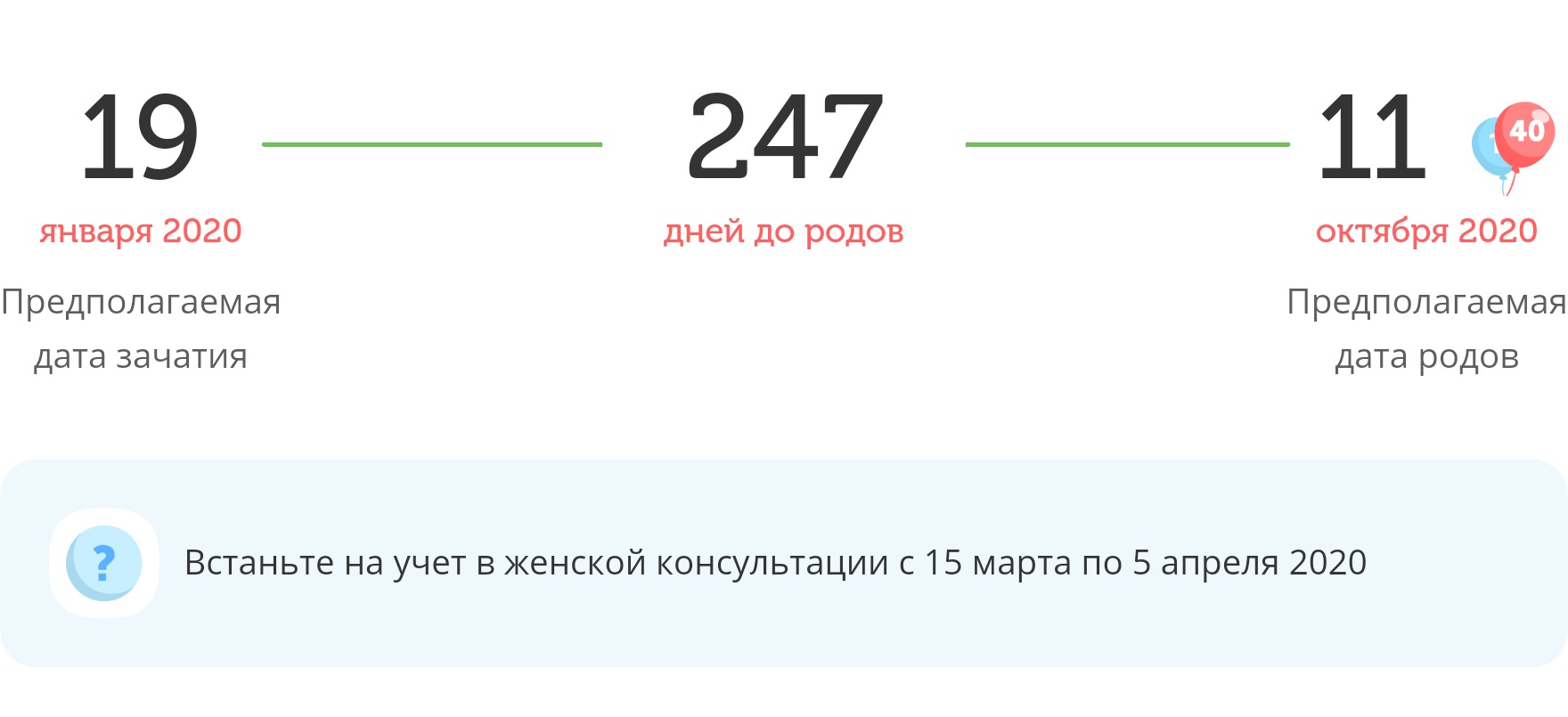 Калькулятор даты родов