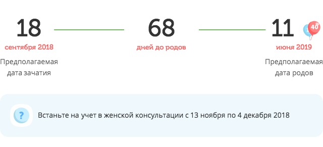Калькулятор даты родов
