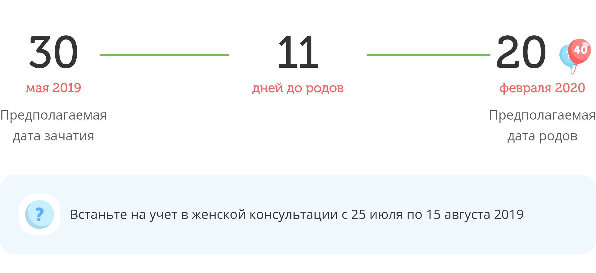 Калькулятор даты родов