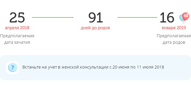 Калькулятор даты родов