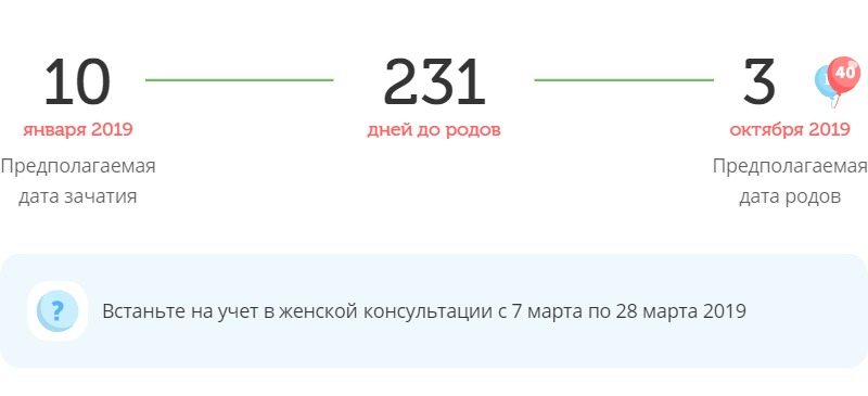 Калькулятор даты родов