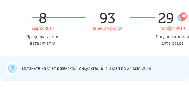 Калькулятор даты родов