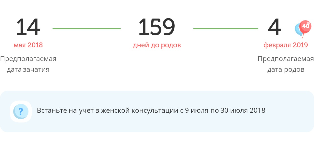 Калькулятор даты родов