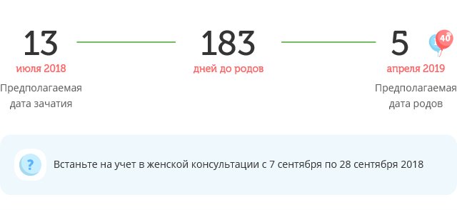 Калькулятор даты родов