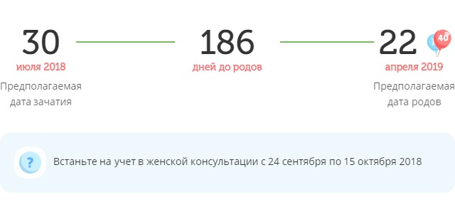 Калькулятор даты родов