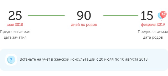 Калькулятор даты родов