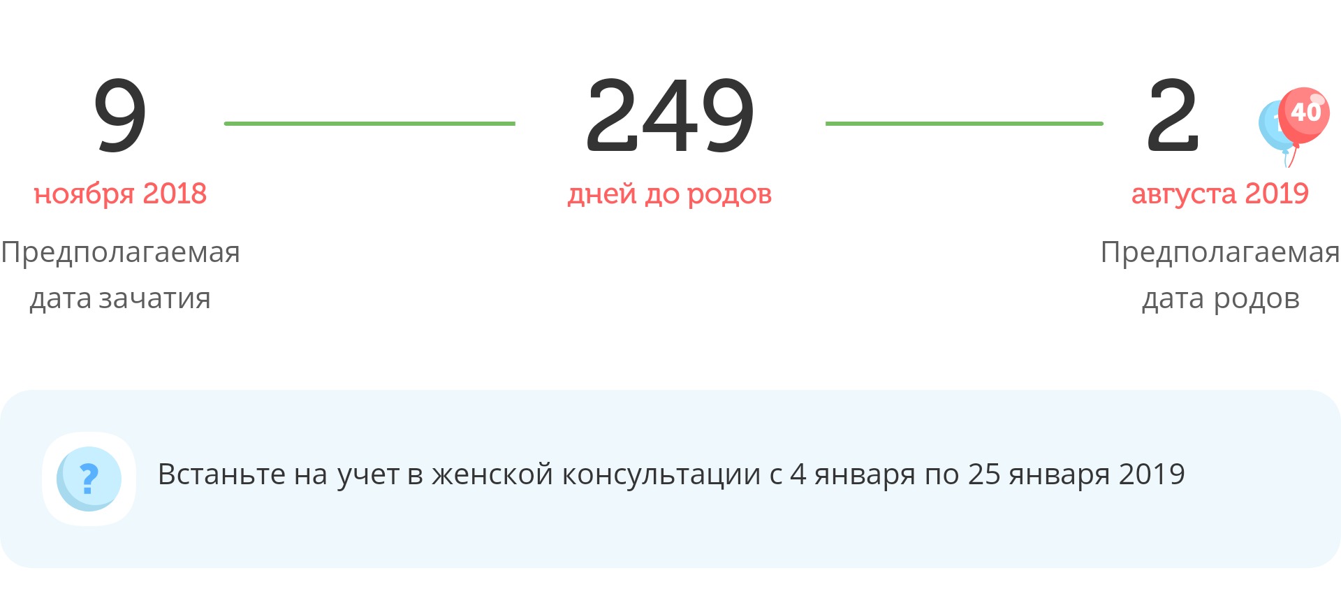 Калькулятор даты родов