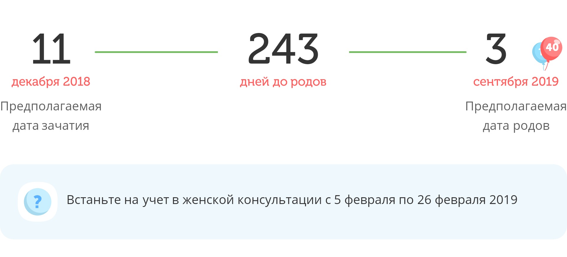 Калькулятор даты родов