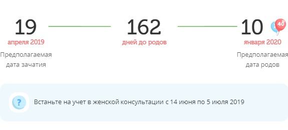 Калькулятор даты родов