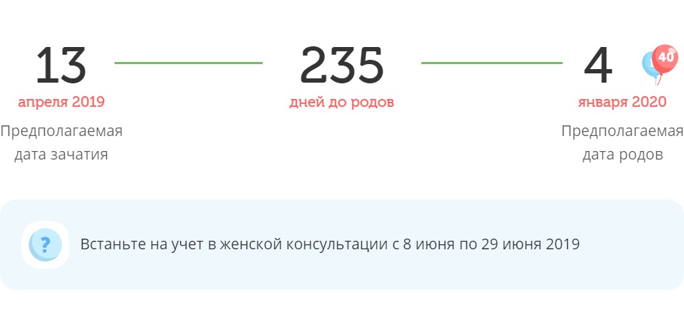 Калькулятор даты родов