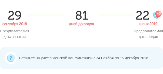 Калькулятор даты родов