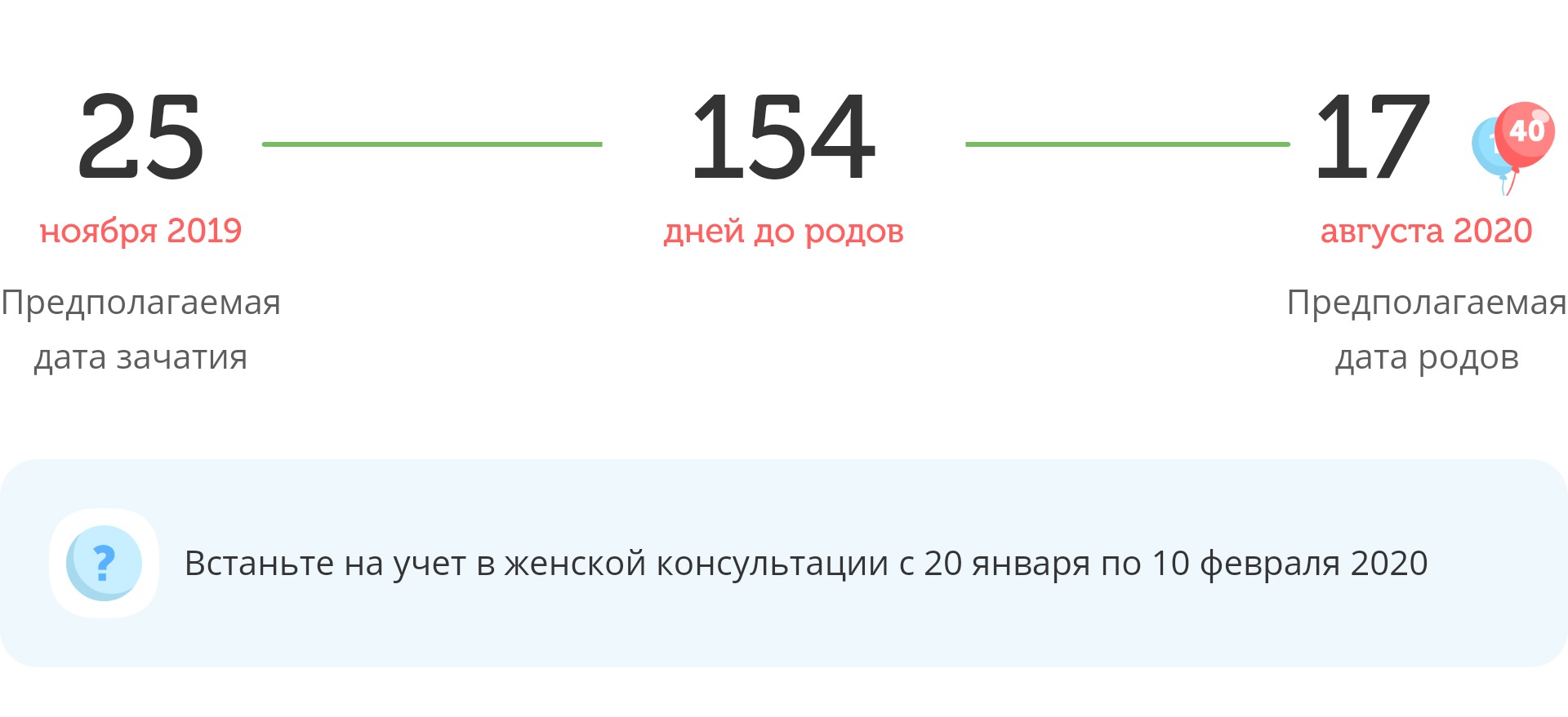 Калькулятор даты родов