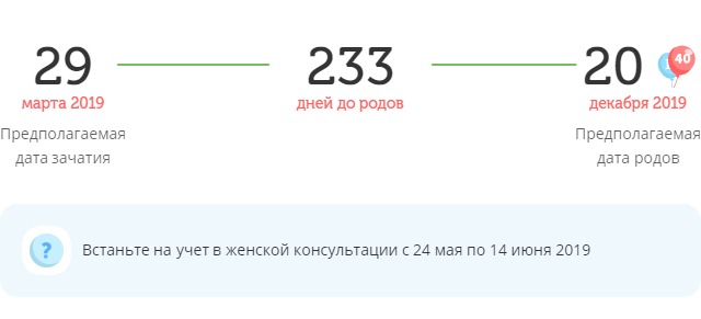 Калькулятор даты родов