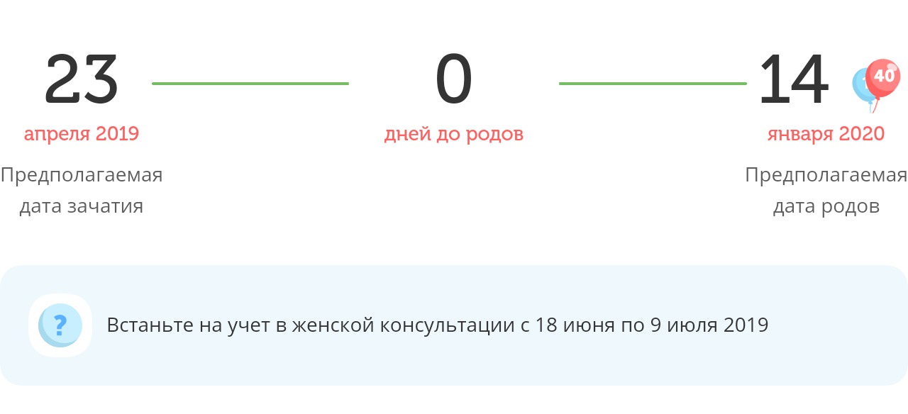 Калькулятор даты родов