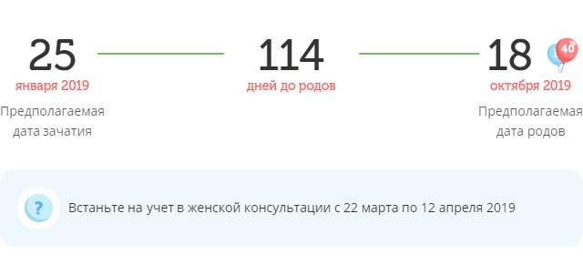 Калькулятор даты родов