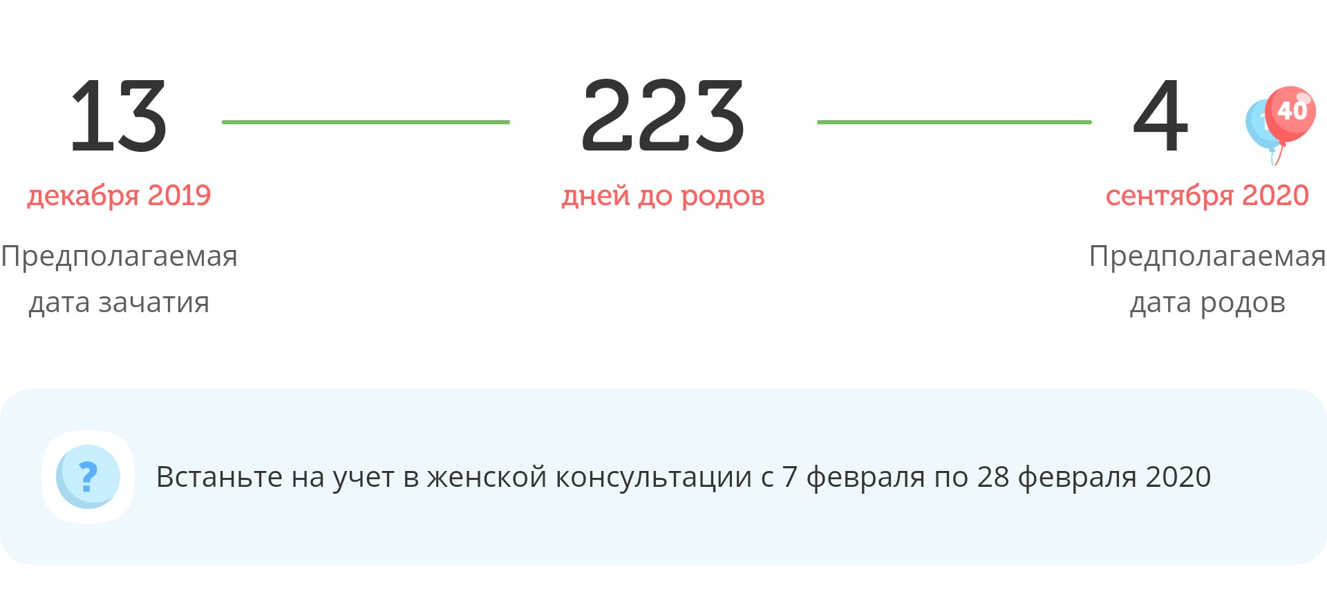 Калькулятор даты родов
