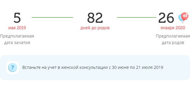 Калькулятор даты родов