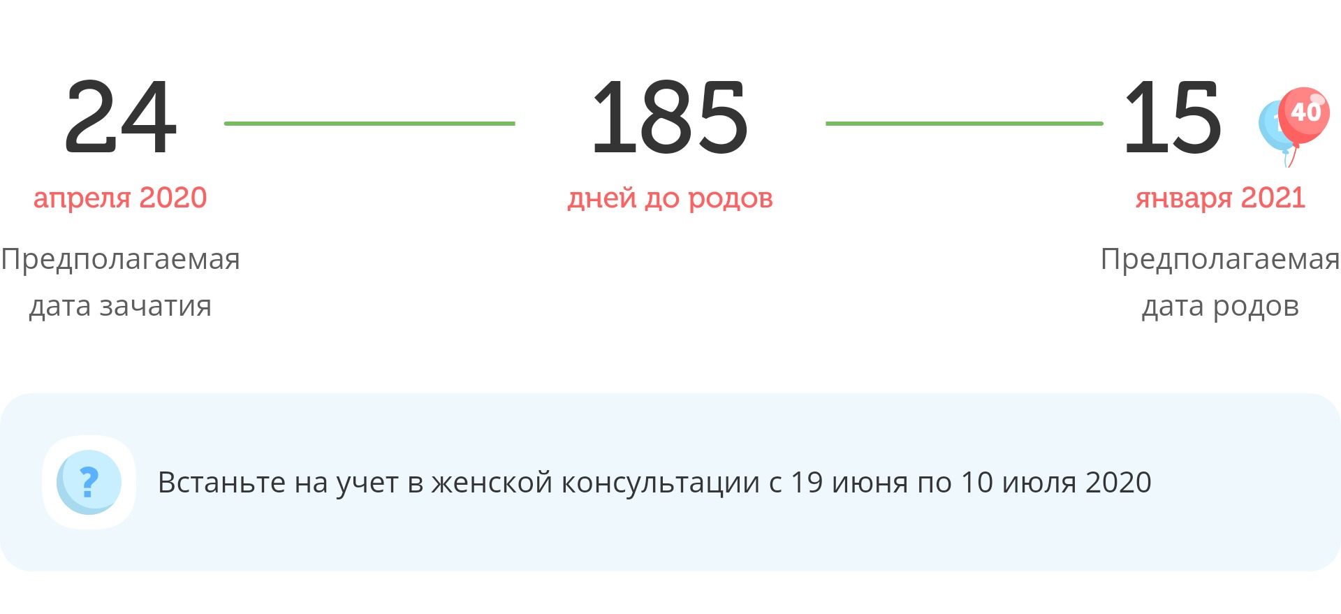 Калькулятор даты родов