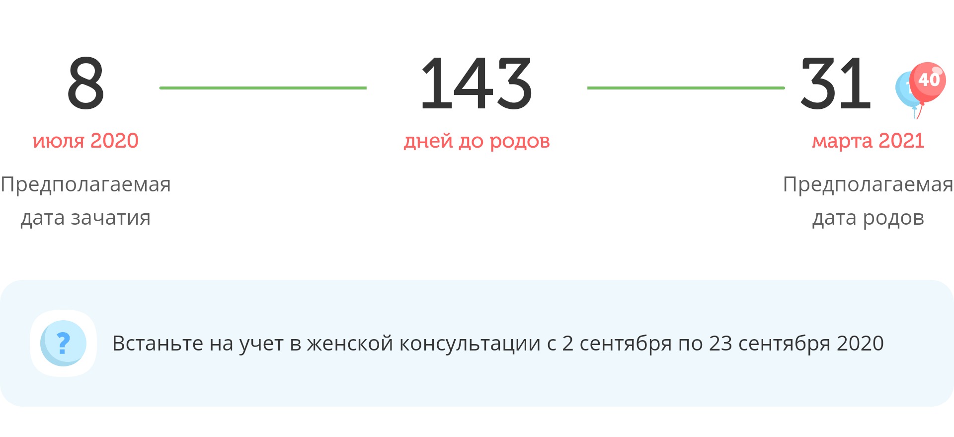 Калькулятор даты родов
