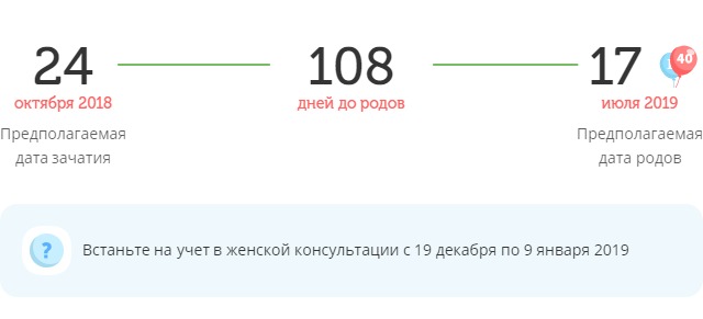 Калькулятор даты родов