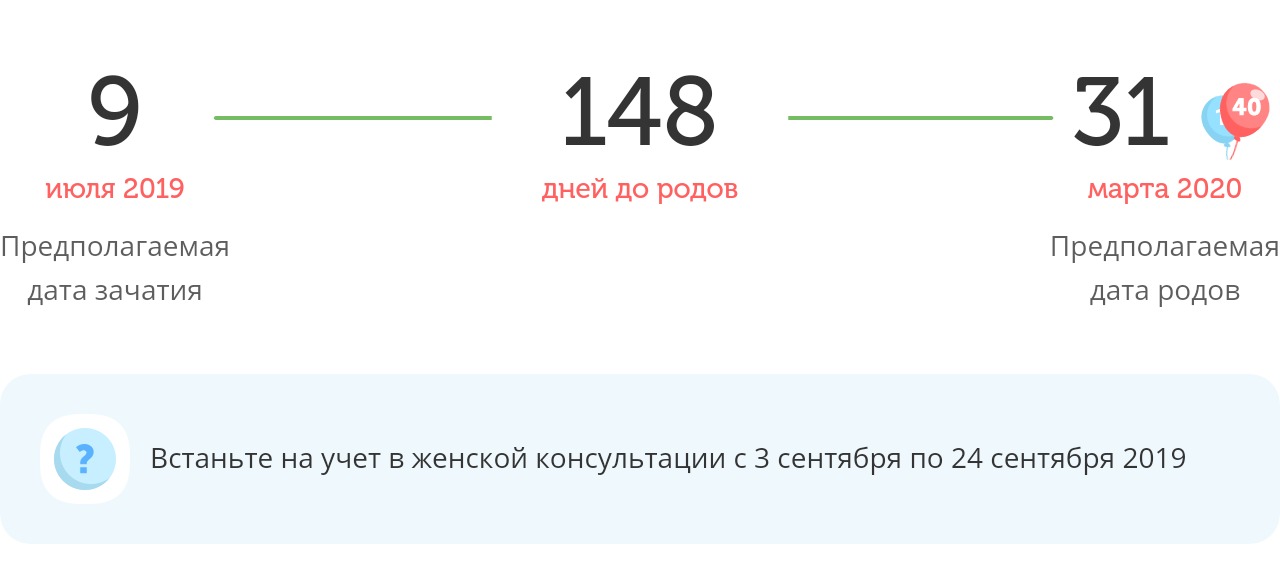 Калькулятор даты родов