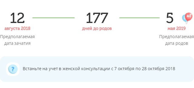 Калькулятор даты родов