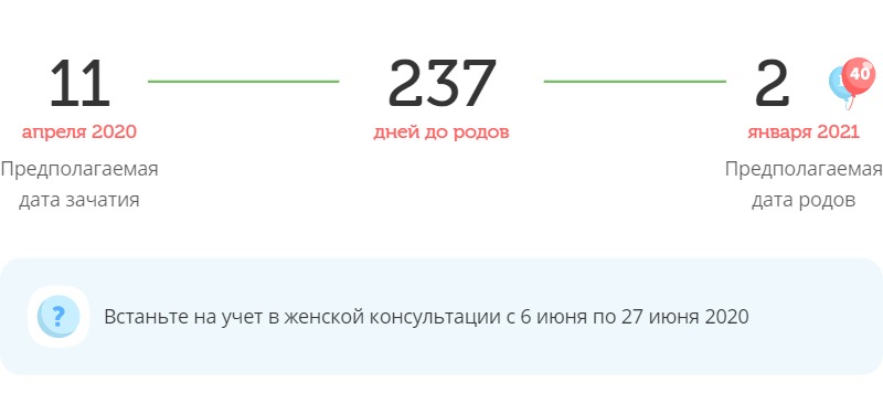Калькулятор даты родов