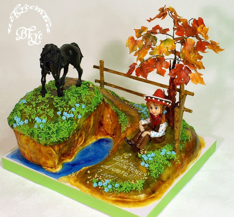 Тортик "Конь и его девочка"