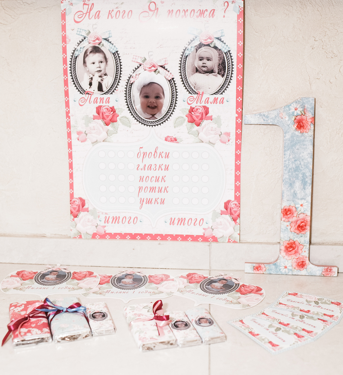 Делала оформление праздника в электронном виде для Миланы!